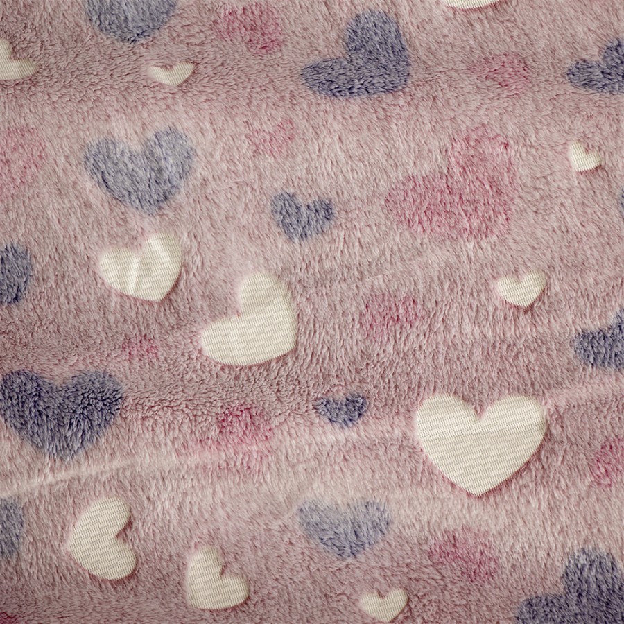 LINO ΚΟΥΒΕΡΤΑ FLEECE ΦΩΣΦΟΡΙΖΕ HERZ PINK 160X220