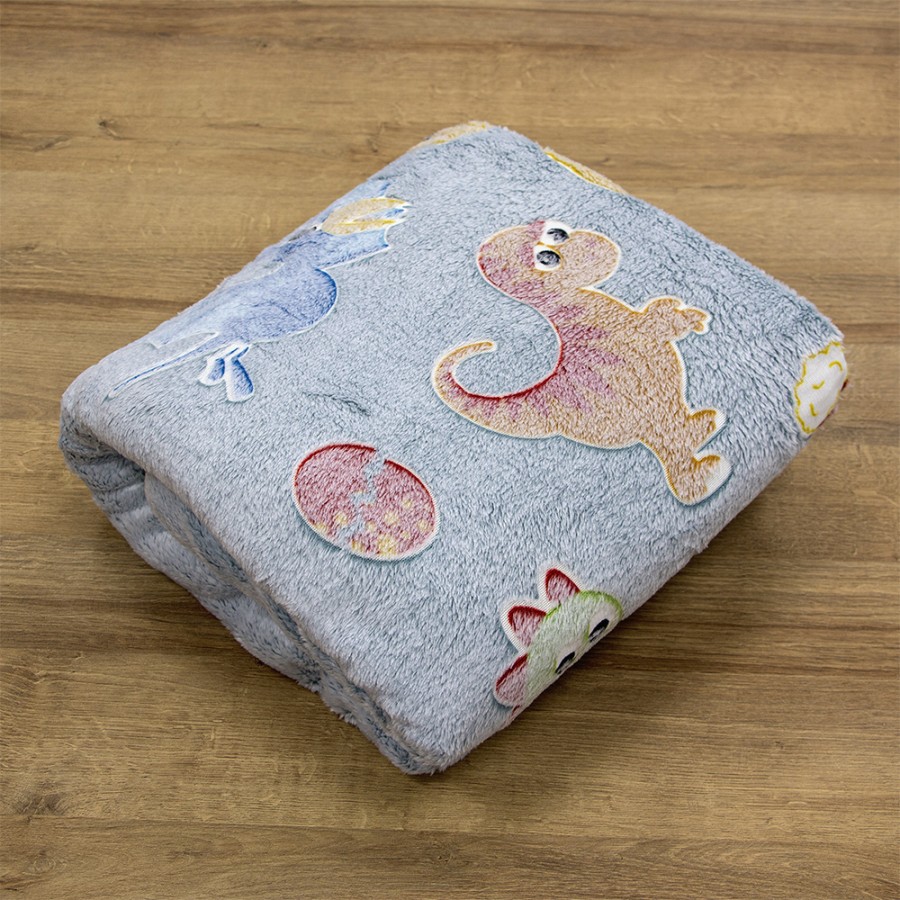 LINO ΚΟΥΒΕΡΤΑ FLEECE ΦΩΣΦΟΡΙΖΕ VOLCANO GREY-CIEL 160X220