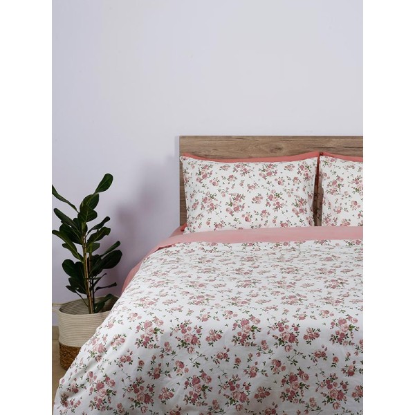 Σετ Σεντόνια Cotton Feelings 929 Pink Μονό με λάστιχο(105x205+30)