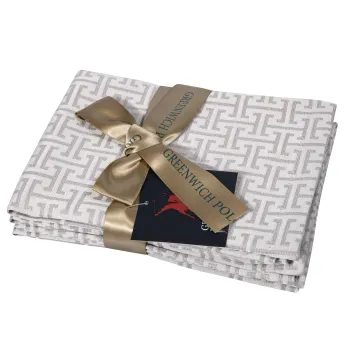 GREENWICH POLO CLUB ΣΕΤ ΠΕΤΣΕΤΕΣ ΦΑΓΗΤΟΥ 40Χ40 3008 SILVER