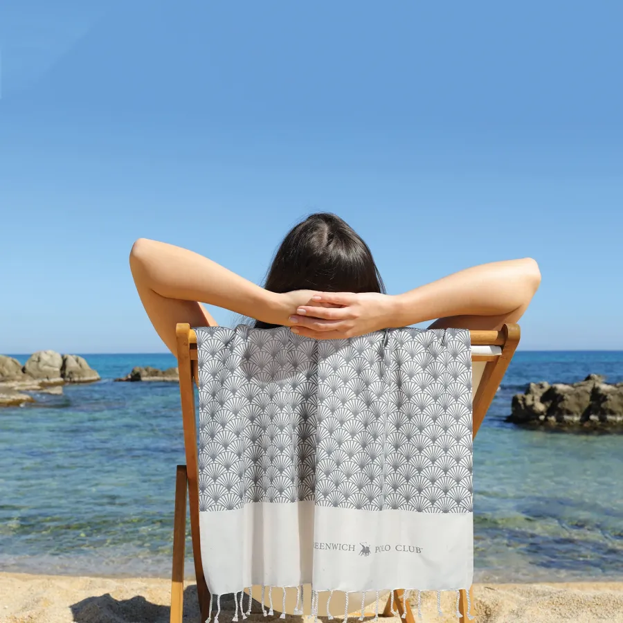 GREENWICH POLO CLUB ΠΕΤΣΕΤΑ-ΠΑΡΕΟ 80Χ180 3667 ΓΚΡΙ, ΕΚΡΟΥ