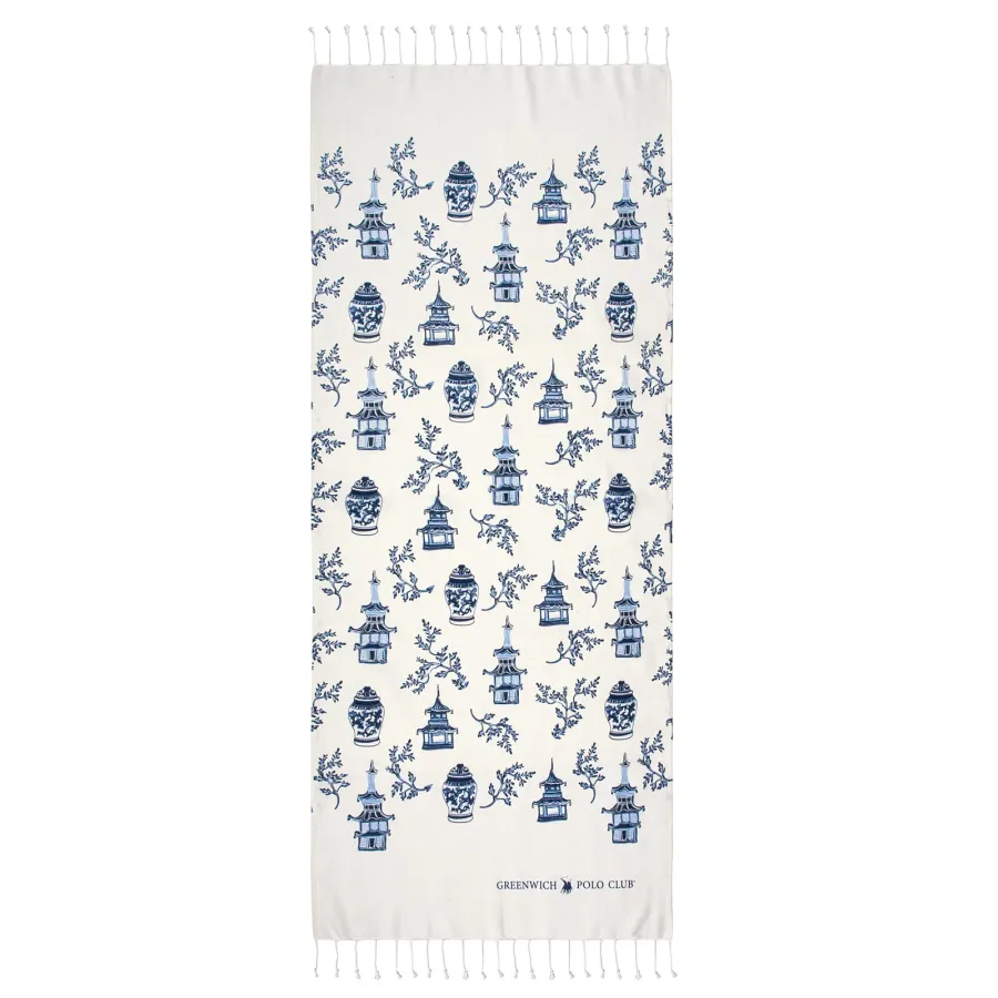 GREENWICH POLO CLUB ΠΕΤΣΕΤΑ-ΠΑΡΕΟ 80Χ180 3670 ΕΚΡΟΥ, ΜΠΛΕ