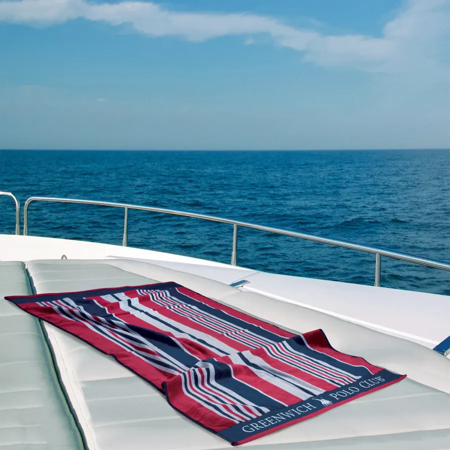 GREENWICH POLO CLUB ΠΕΤΣΕΤΑ ΘΑΛΑΣΣΗΣ 90Χ180 3632 ΚΟΚΚΙΝΟ, ΛΕΥΚΟ, ΜΠΛΕ