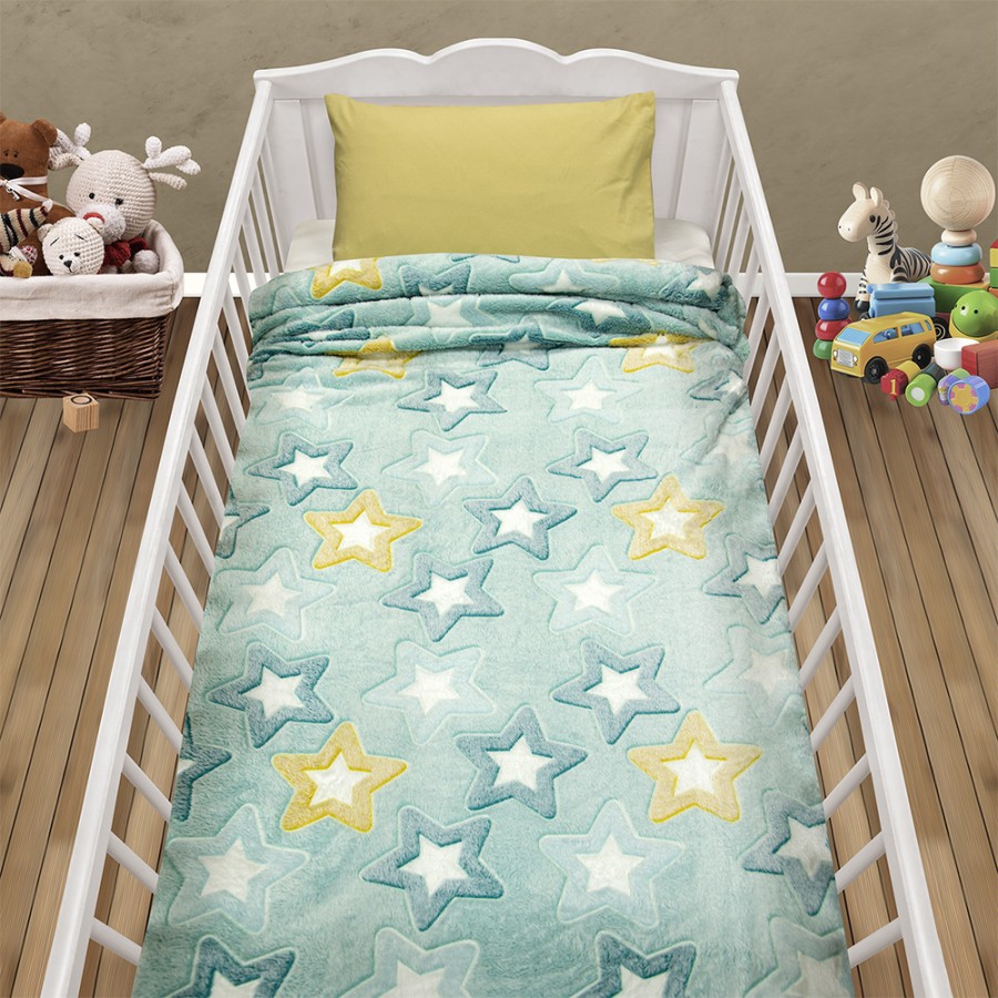 LINO ΚΟΥΒΕΡΤΑ FLEECE ΦΩΣΦΟΡΙΖΕ STER MINT 110X150