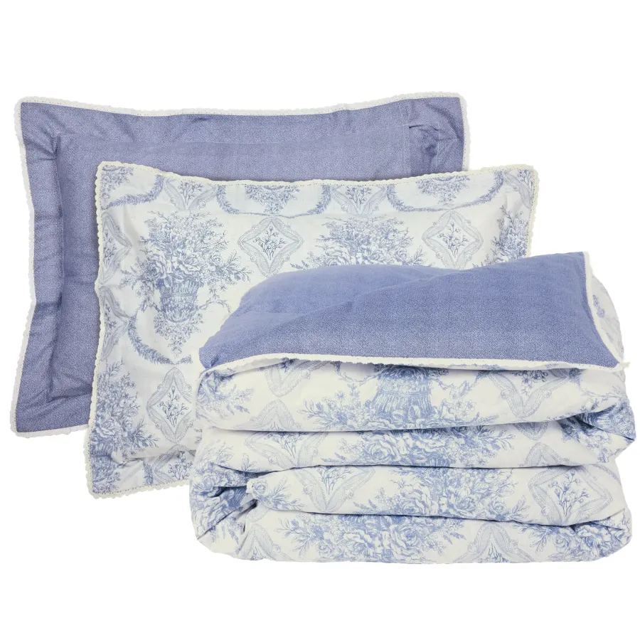 DAS HOME ΣΕΝΤΟΝΙΑ ΣΕΤ KING PRESTIGE 1696 BLUE, ECRU