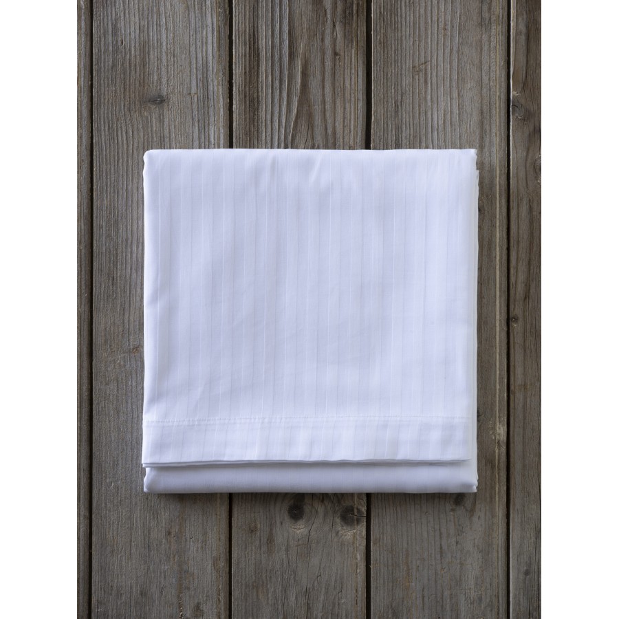 Nima Hotelling Σεντόνι 280x280 - 230 Κλωστές CVC Σατέν ρίγα 1cm - 60% Βαμβάκι Πενιέ / 40% Πολυέστερ Λευκό   280x280