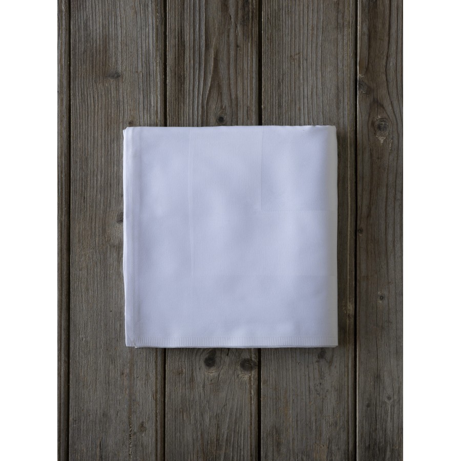 Nima Hotelling Τραπεζομάντηλο 160x160 - 100% Βαμβάκι με σατέν μπορντούρα Λευκό