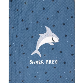 Nima Kids Κουβερλί Μονό 160x220 - Shark Area Μπλε   160x220