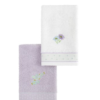 Nima Home Σετ Πετσέτες (2 x 30x50) - Lavender Λευκό, Λιλά