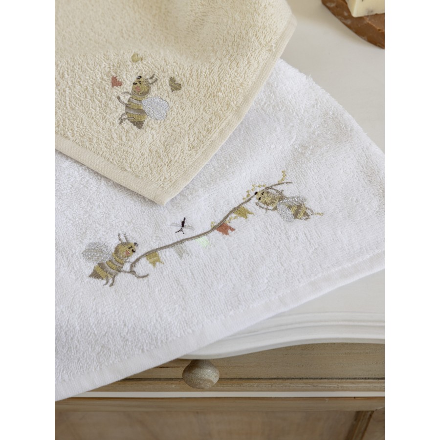 Nima Bebe Σετ Πετσέτες (2 x 30x30) - Honey Λευκό, Μπεζ