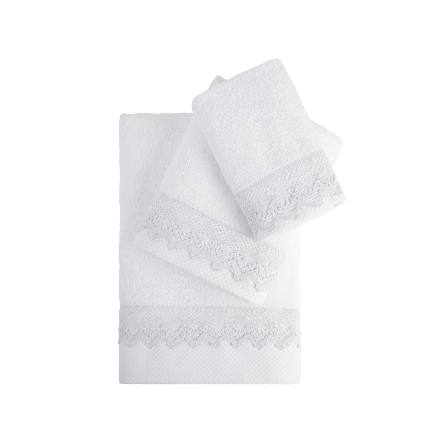 Nima Home Σετ Πετσέτες (30x50 + 50x90 + 70x140) - Demur White Λευκό