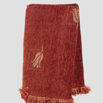 Ριχτάρι Σενίλ Ζακάρ Tulip Red Τετραθέσιο