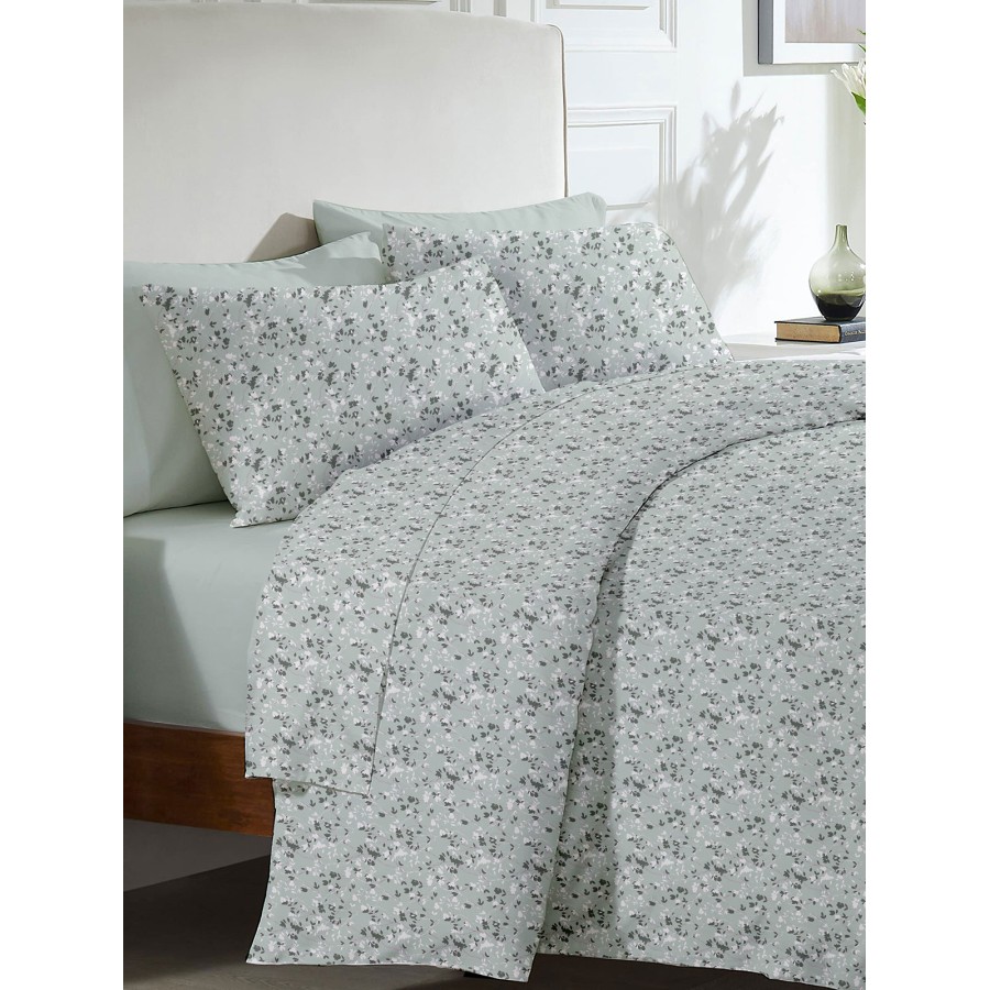 Σετ Σεντόνια Menta Εμπριμέ 320 Aqua Υπέρδιπλο (235x250)