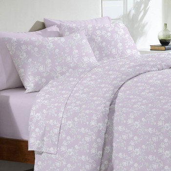 Σετ Σεντόνια Menta Εμπριμέ 340 Lila Υπέρδιπλο (235x250)