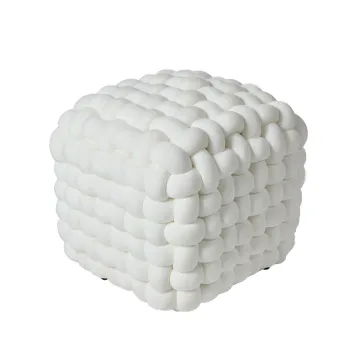 DAS HOME ΔΙΑΚΟΣΜΗΤΙΚΟ ΠΟΥΦ 43Χ43Χ40 2275 WHITE