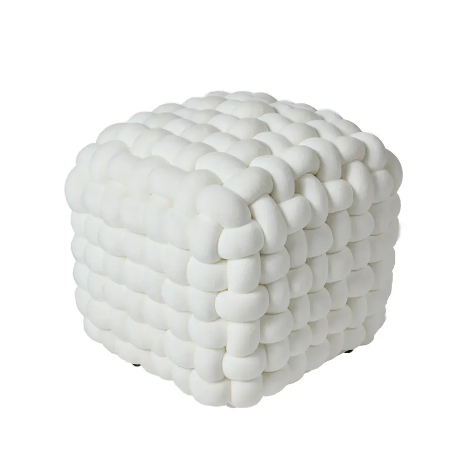 DAS HOME ΔΙΑΚΟΣΜΗΤΙΚΟ ΠΟΥΦ 43Χ43Χ40 2275 WHITE