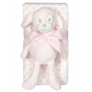 GREENWICH POLO CLUB ΚΟΥΒΕΡΤΑ ΠΙΚΕ 75X100 ΒΑΒΥ ESSENTIAL 8857 PINK, WHITE