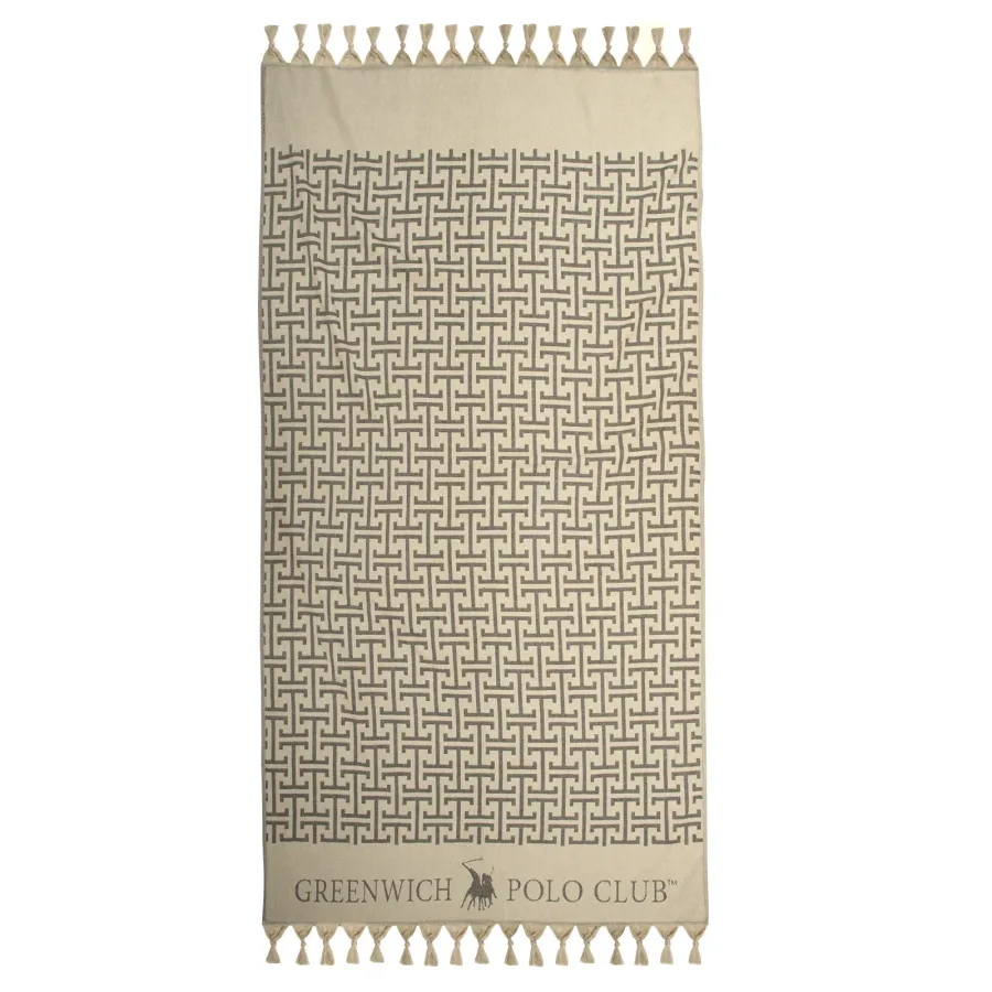 GREENWICH POLO CLUB ΠΕΤΣΕΤΑ-ΠΑΡΕΟ 90Χ170 4057 BEIGE, BLACK