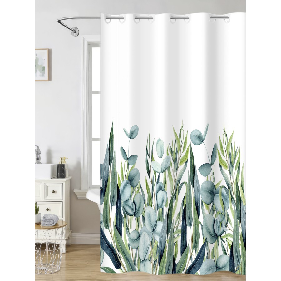 Nima Home Κουρτίνα Μπάνιου 180x200 - Breezy Πράσινο, Λευκό