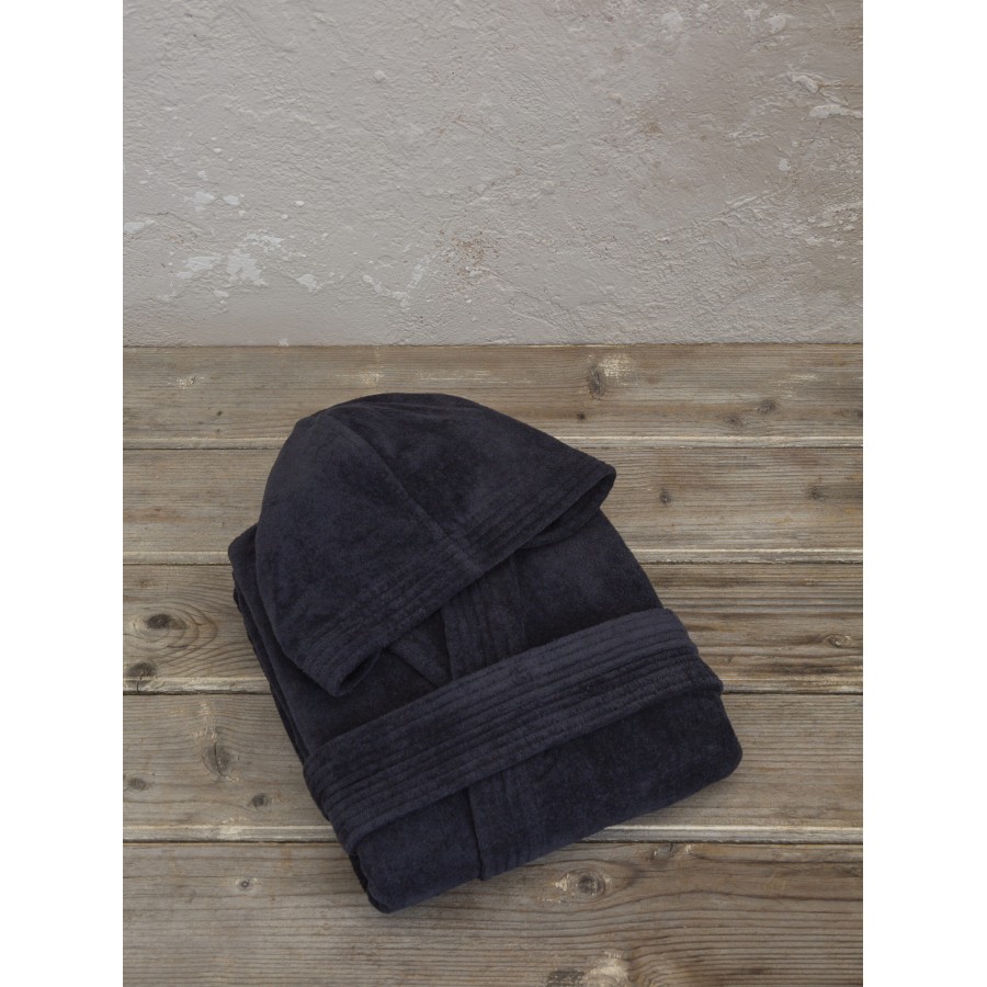 Nima Home Μπουρνούζι με κουκούλα Zen - Small - Total Black Μαύρο