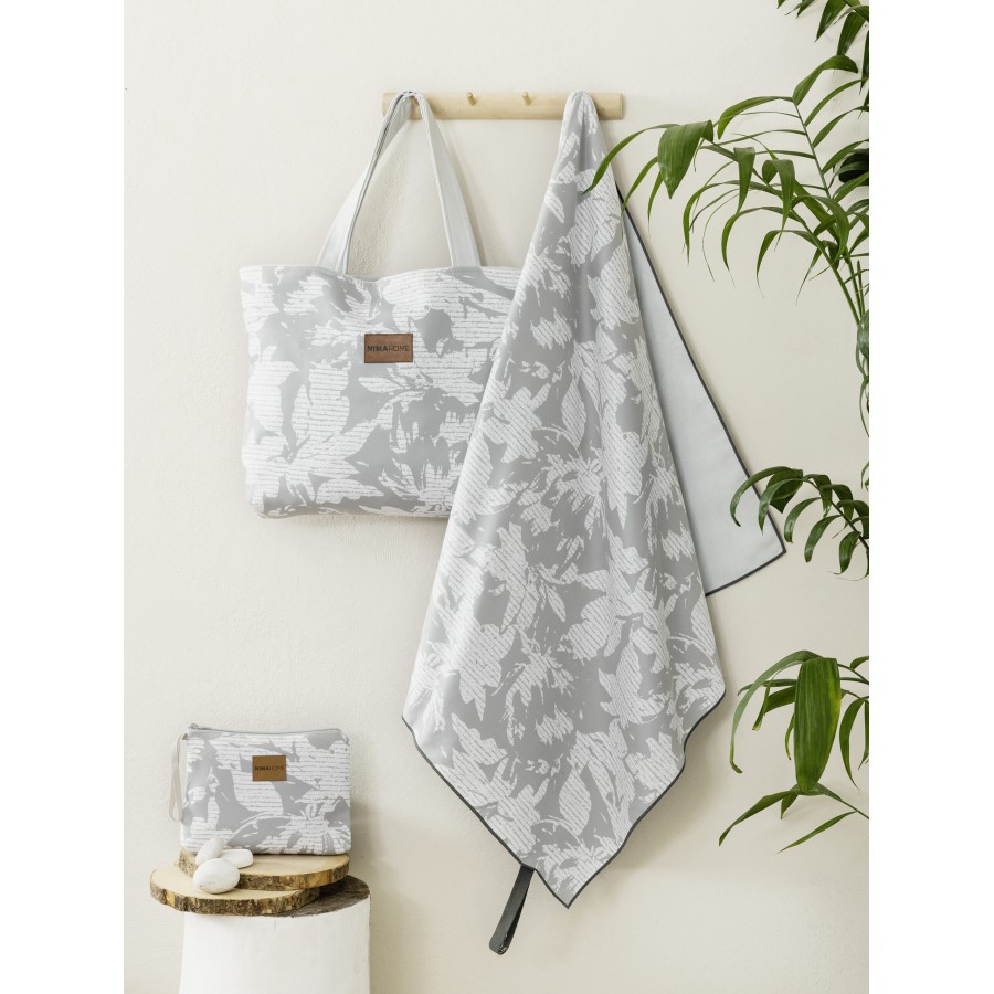 Nima Home Πετσέτα Θαλάσσης 90x160 - Okika Γκρι