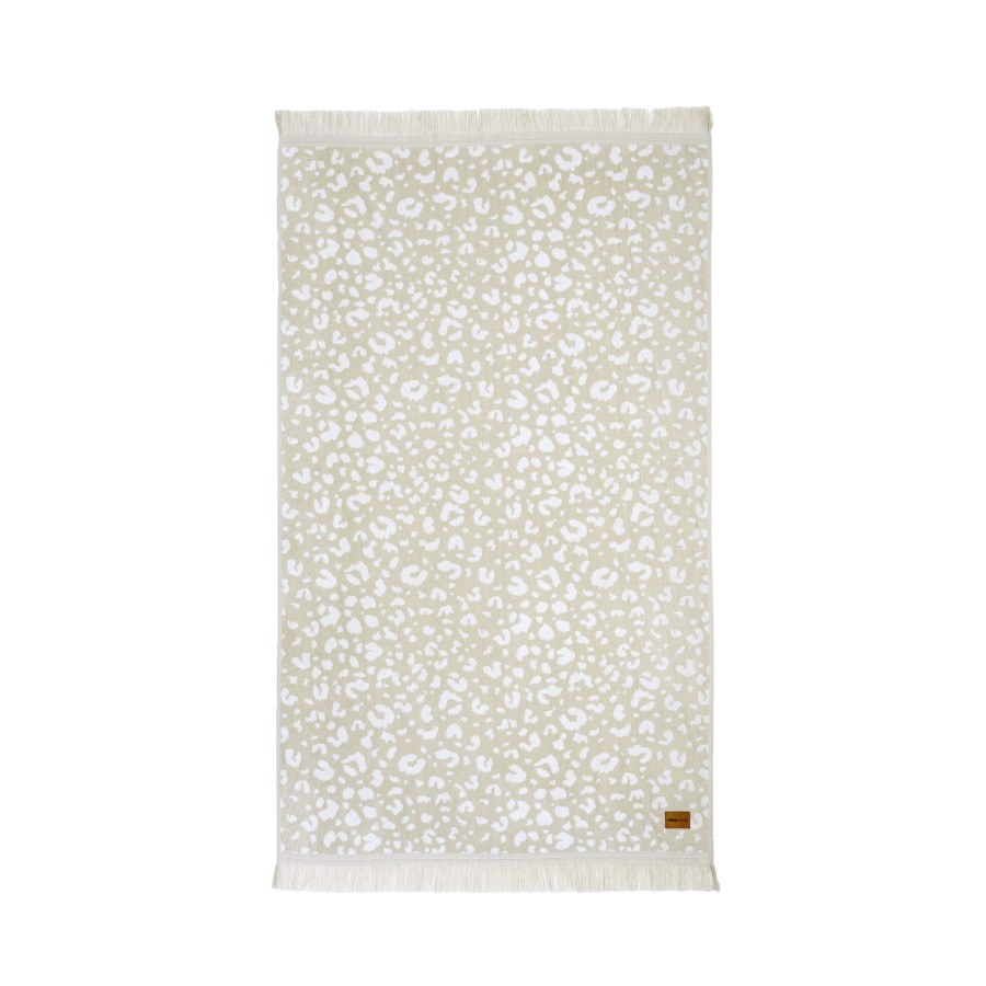 Nima Home Πετσέτα Θαλάσσης 90x160 - Wildlife Jacquard Μπεζ, Άσπρο