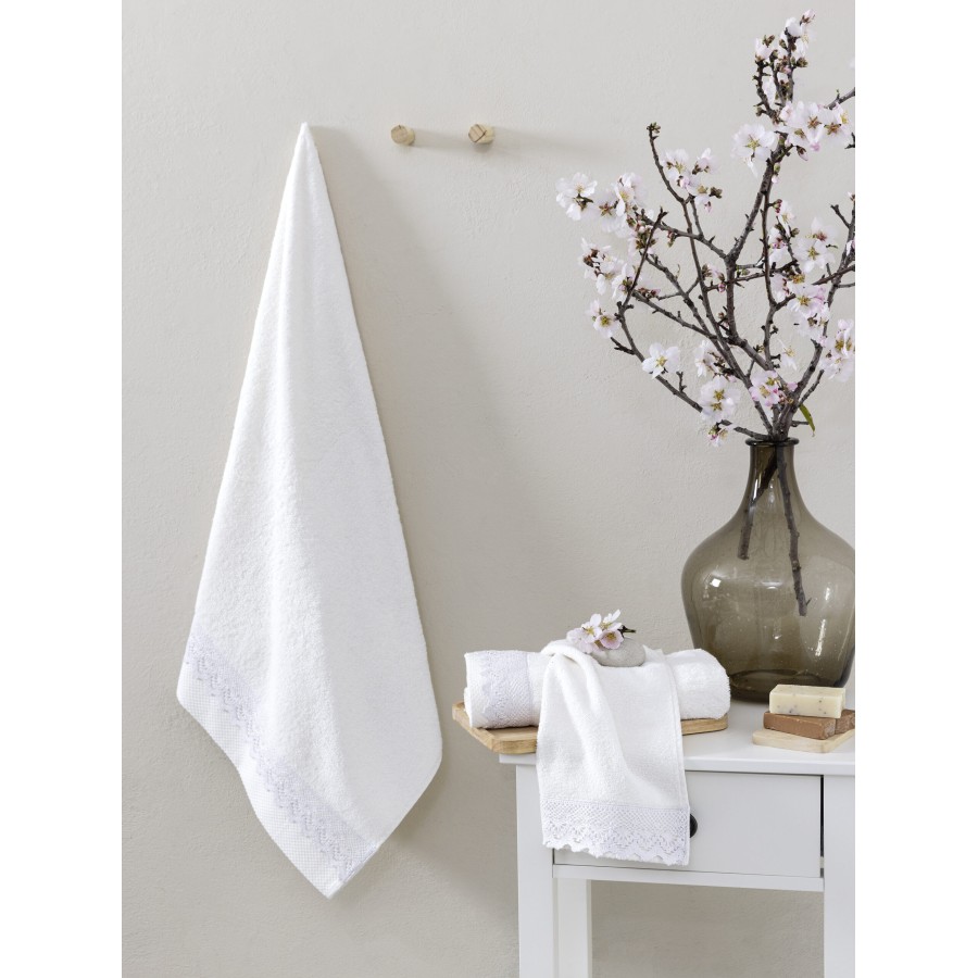 Nima Home Σετ Πετσέτες (30x50 + 50x90 + 70x140) - Demur White Λευκό