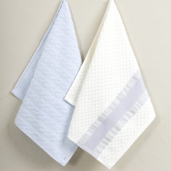 Nima Home Σετ Πετσέτες Κουζίνας (2 x 40x60) - Wipe Λευκό, Γαλάζιο