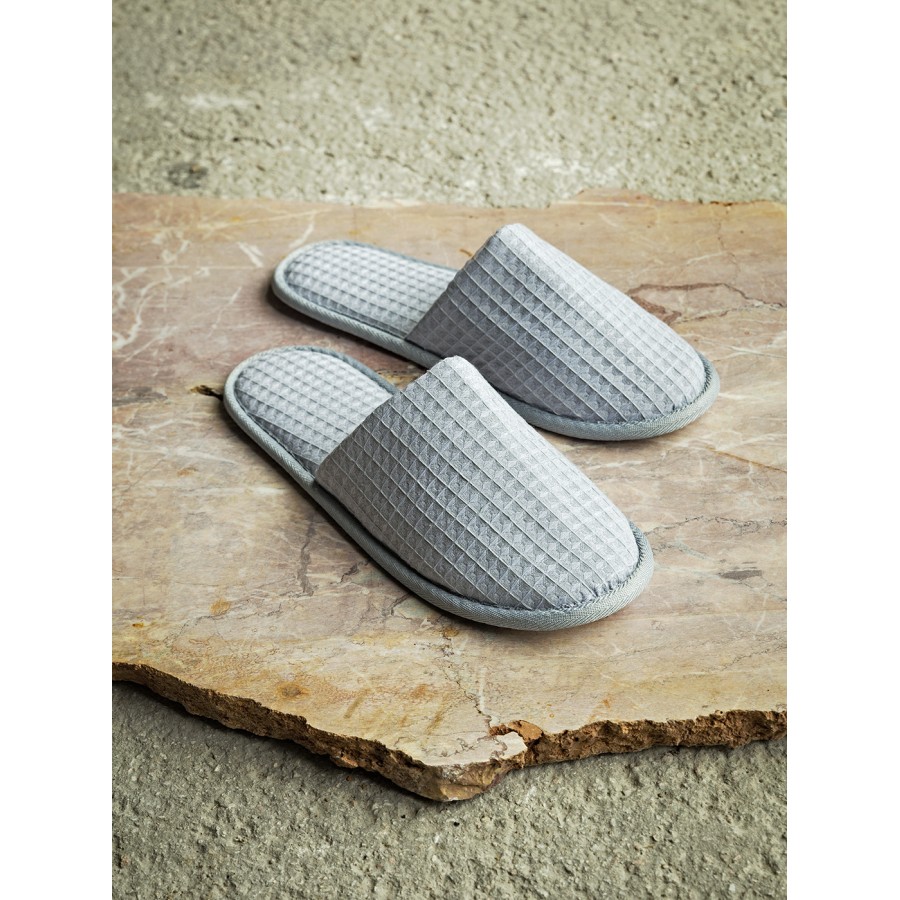 Nima Hotelling Παντόφλες Γκρι Πικέ - Eva sole Γκρι