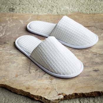 Nima Hotelling Παντόφλες Λευκές Πικέ - Eva sole Λευκό