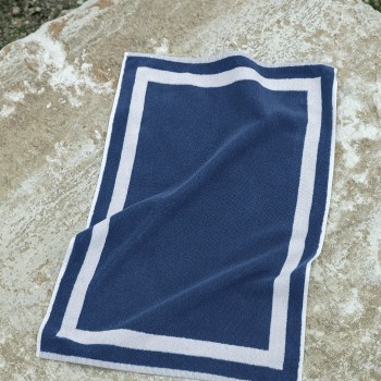 Nima Hotelling Πατάκι Μπάνιου 50x75 Dobby - Blue with White Border Μπλε