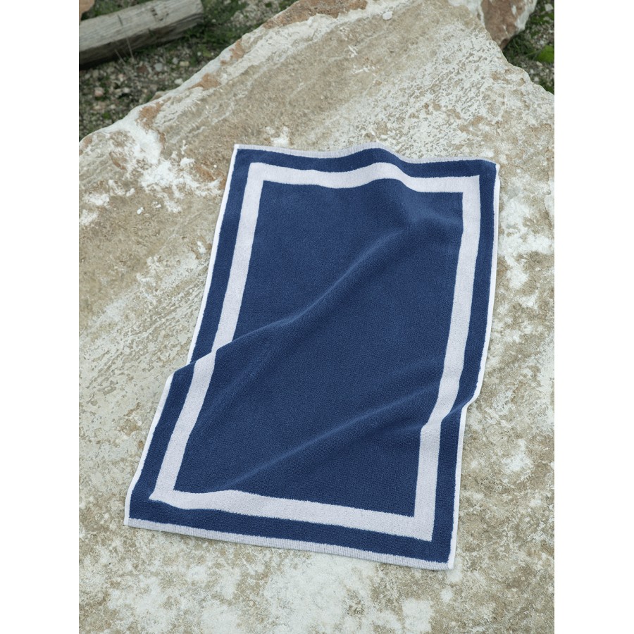 Nima Hotelling Πατάκι Μπάνιου 50x75 Dobby - Blue with White Border Μπλε
