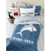 Nima Kids Κουβερλί Μονό 160x220 - Shark Area Μπλε   160x220