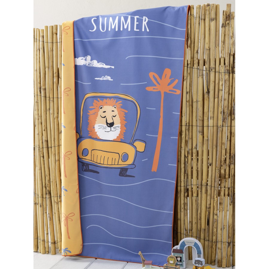 Nima Kids Πετσέτα Θαλάσσης 70x140 - Lion Trip Μπλε