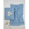 Σετ πετσέτες κεντητές Panda 02 Blue/Blue