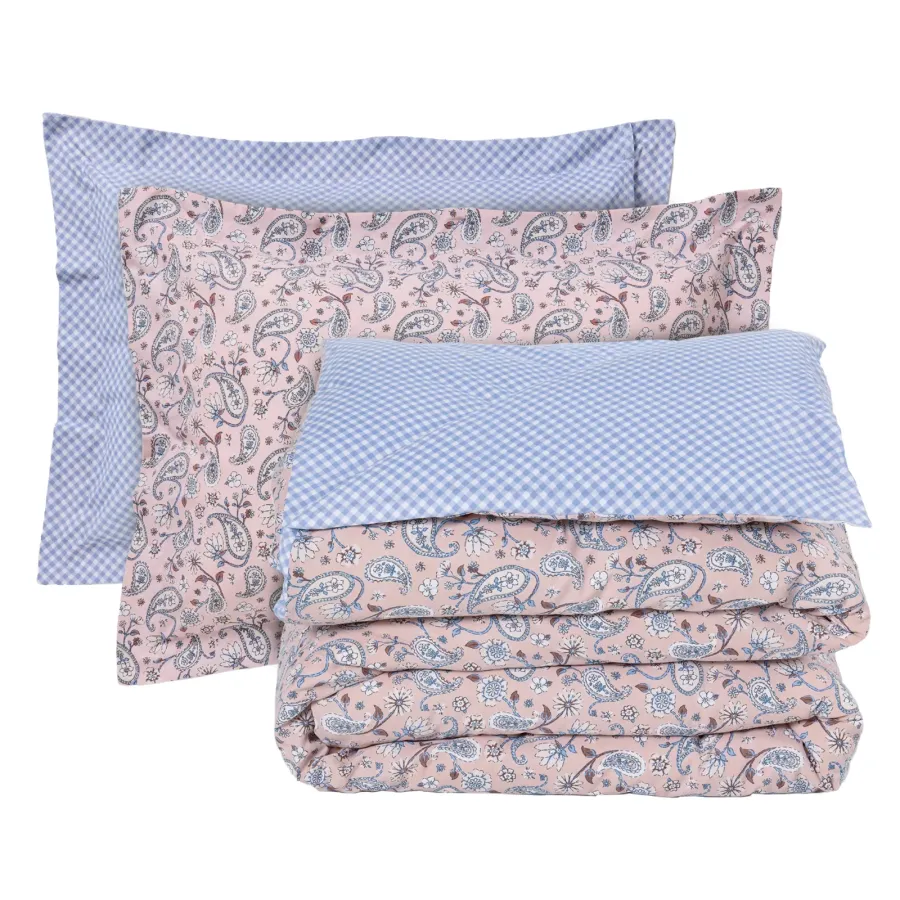 DAS HOME ΣΕΤ ΣΕΝΤΟΝΙΑ ΜΟΝΑ ΜΕ ΛΑΣΤΙΧΟ CASUAL 5427 SALMON, WHITE