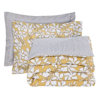 DAS HOME ΣΕΤ ΣΕΝΤΟΝΙΑ ΥΠΕΡΔΙΠΛΑ ΜΕ ΛΑΣΤΙΧΟ CASUAL 5432 OCHRE, WHITE