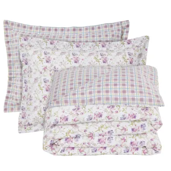 DAS HOME ΣΕΤ ΣΕΝΤΟΝΙΑ ΥΠΕΡΔΙΠΛΑ HAPPY 9675 IVORY, LILAC