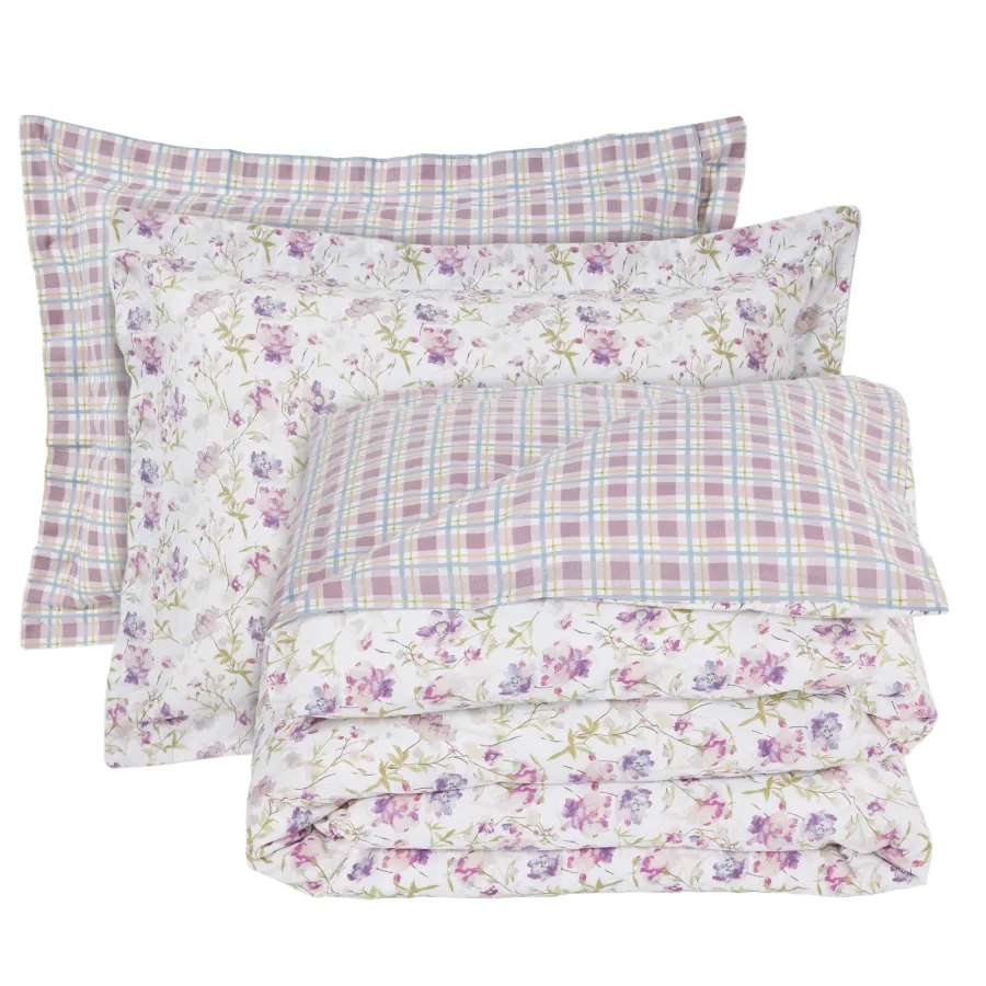 DAS HOME ΣΕΤ ΣΕΝΤΟΝΙΑ ΥΠΕΡΔΙΠΛΑ HAPPY 9675 IVORY, LILAC