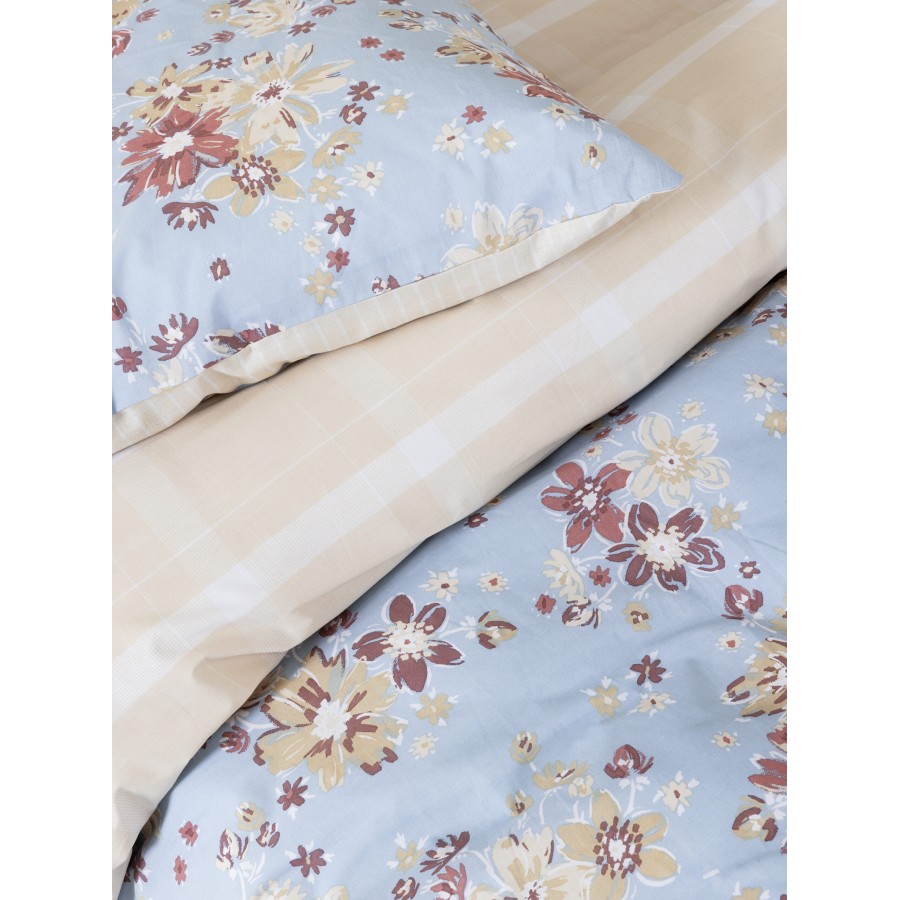 Nima Home Σετ Σεντόνια Μονά - Blume Γαλάζιο, Σομόν   (2 x 170x260   52x72)