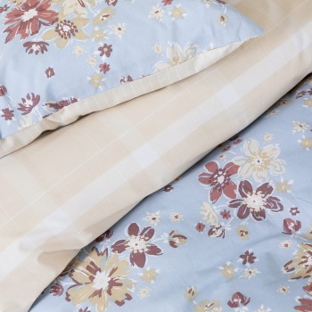 Nima Home Σετ Σεντόνια Υπέρδιπλα - Blume Γαλάζιο, Σομόν   (2 x 240x260 + 2  52x72)