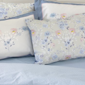 Nima Home Σετ Σεντόνια Μονά με Λάστιχο - Idylle Μπεζ, Γαλάζιο     (1 x 100x200+32  x 170x260   52x72)