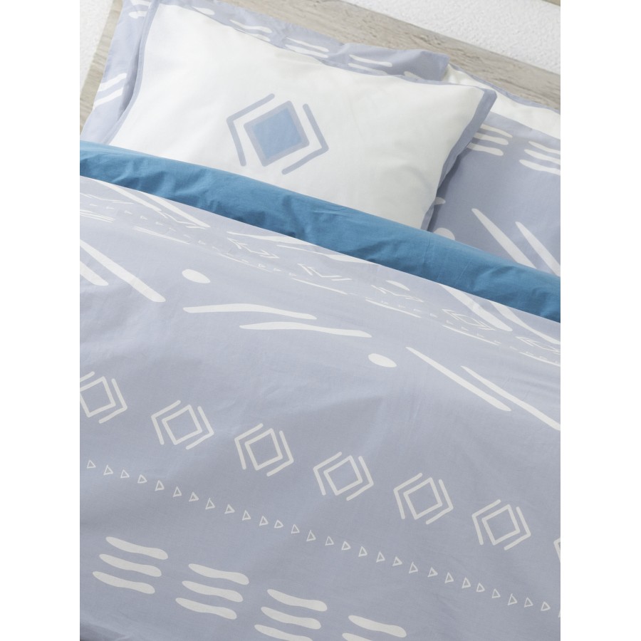 Nima Home Σετ Σεντόνια Υπέρδιπλα - Raiza Γκρι, Μπλε   (2 x 240x260 + 2  52x72)