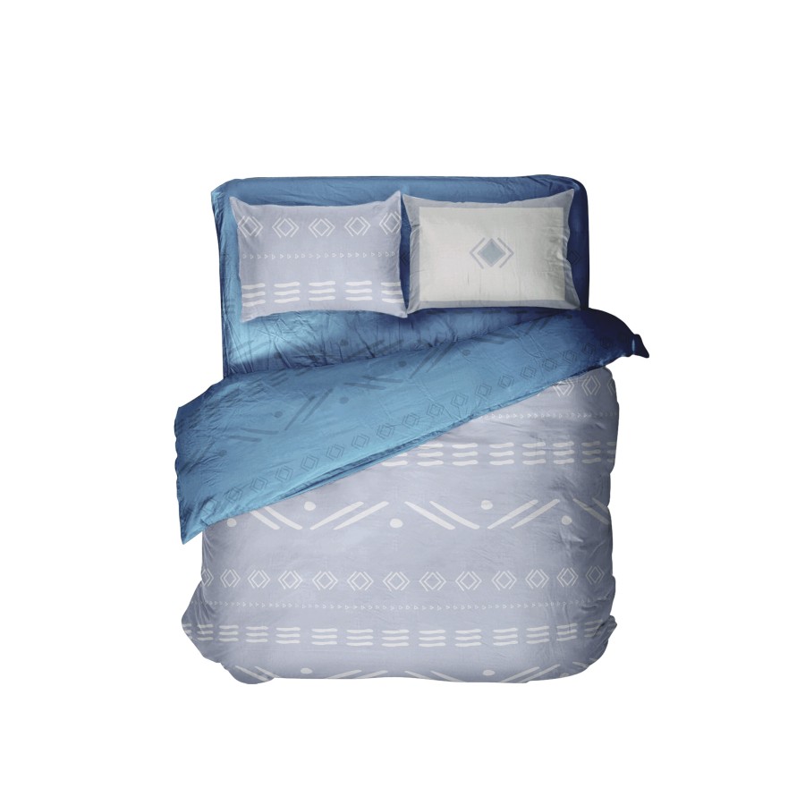 Nima Home Σετ Σεντόνια Υπέρδιπλα - Raiza Γκρι, Μπλε   (2 x 240x260 + 2  52x72)