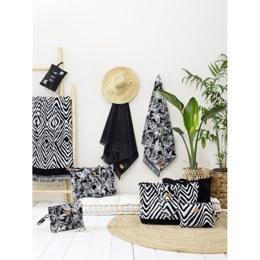 Nima Home Πετσέτα Θαλάσσης 90x160 - Sea Serene Jacquard Μαύρο