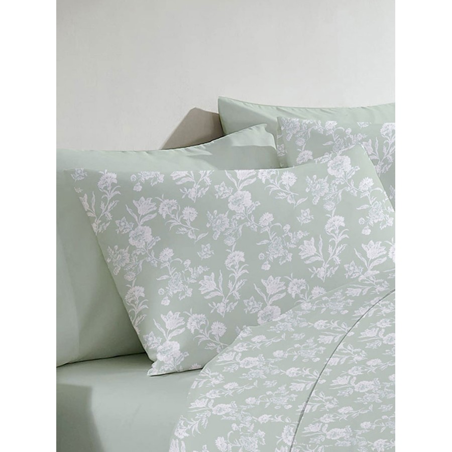 Μαξιλαροθήκη Menta Εμπριμέ 340 Aqua 50x70