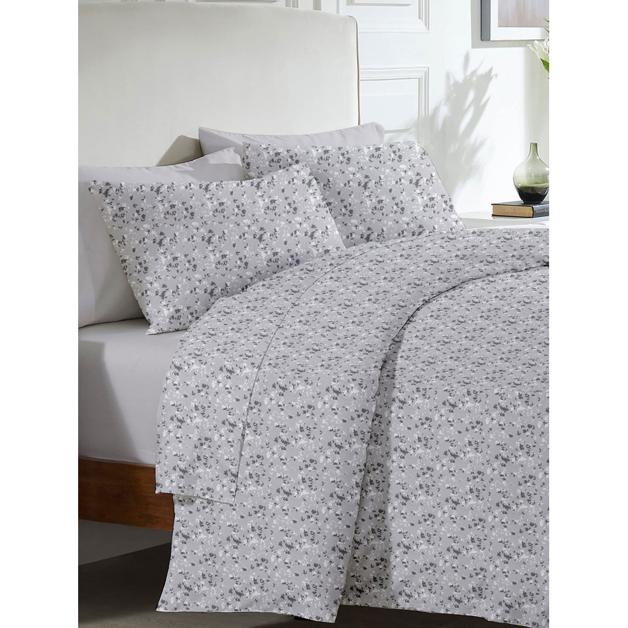 Σετ Σεντόνια Menta Εμπριμέ 320 Grey Μονο (160x250)