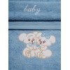 Σετ πετσέτες κεντητές Couple 06 Blue/Blue