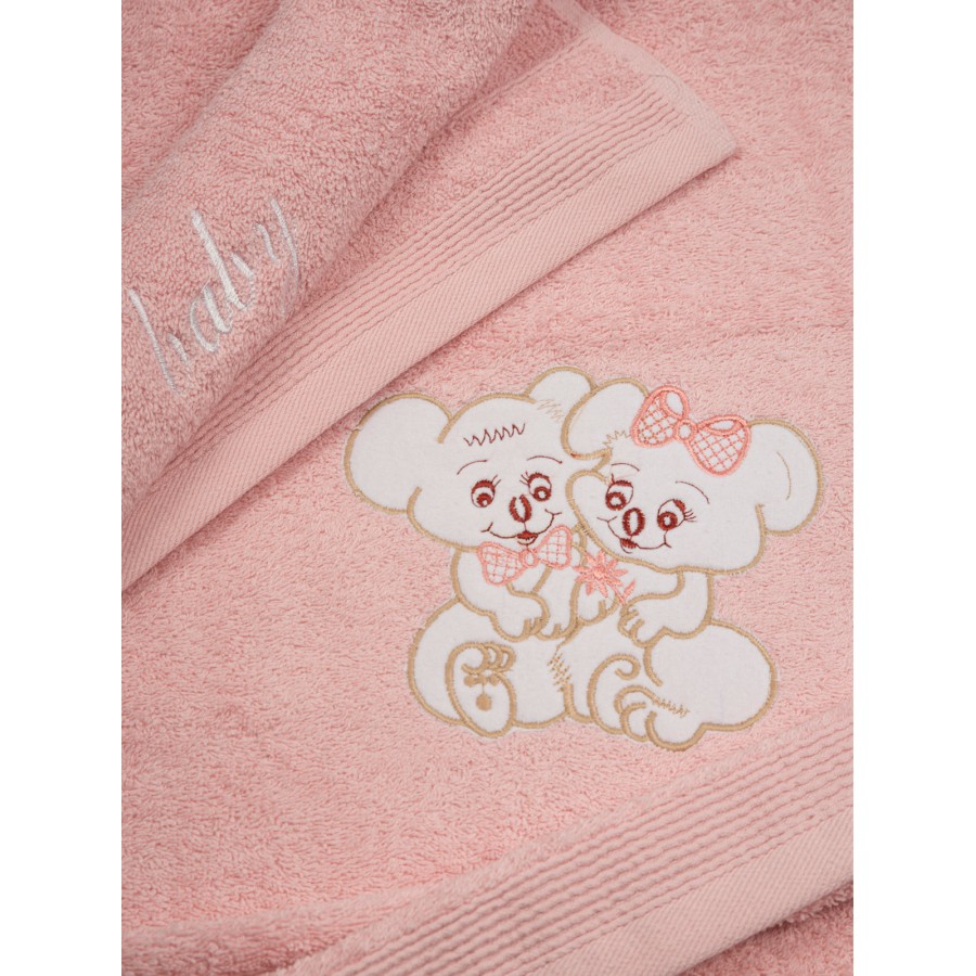 Σετ πετσέτες κεντητές Couple 06 Pink/Pink