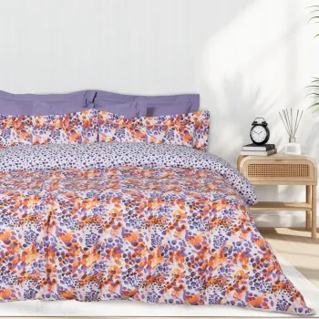 DAS HOME ΣΕΤ ΣΕΝΤΟΝΙΑ ΥΠΕΡΔΙΠΛΑ ΜΕ ΛΑΣΤΙΧΟ CASUAL 5430 ORANGE, PURPLE